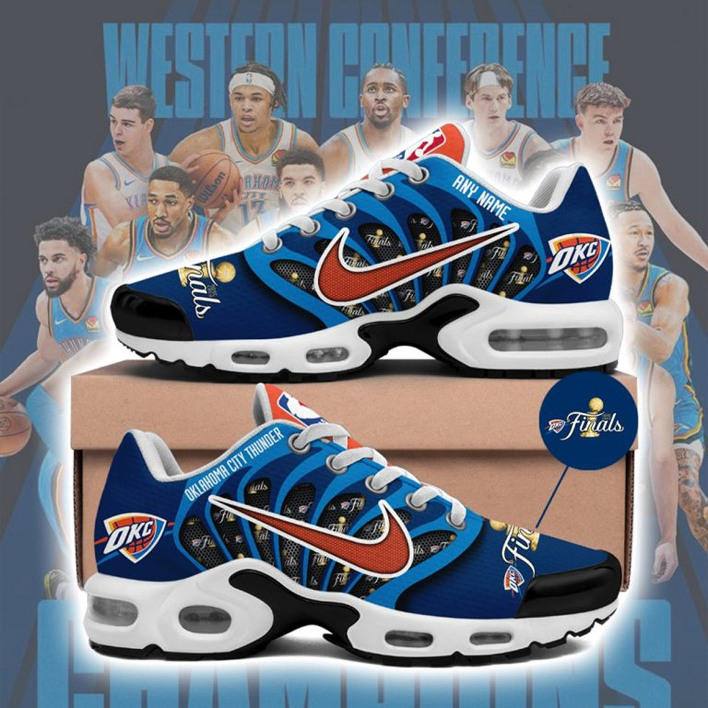Custom Oklahoma City Thunder 2025 NBA Finals Champions Air Max Shoes OKC Merch Gifts For Dad-1