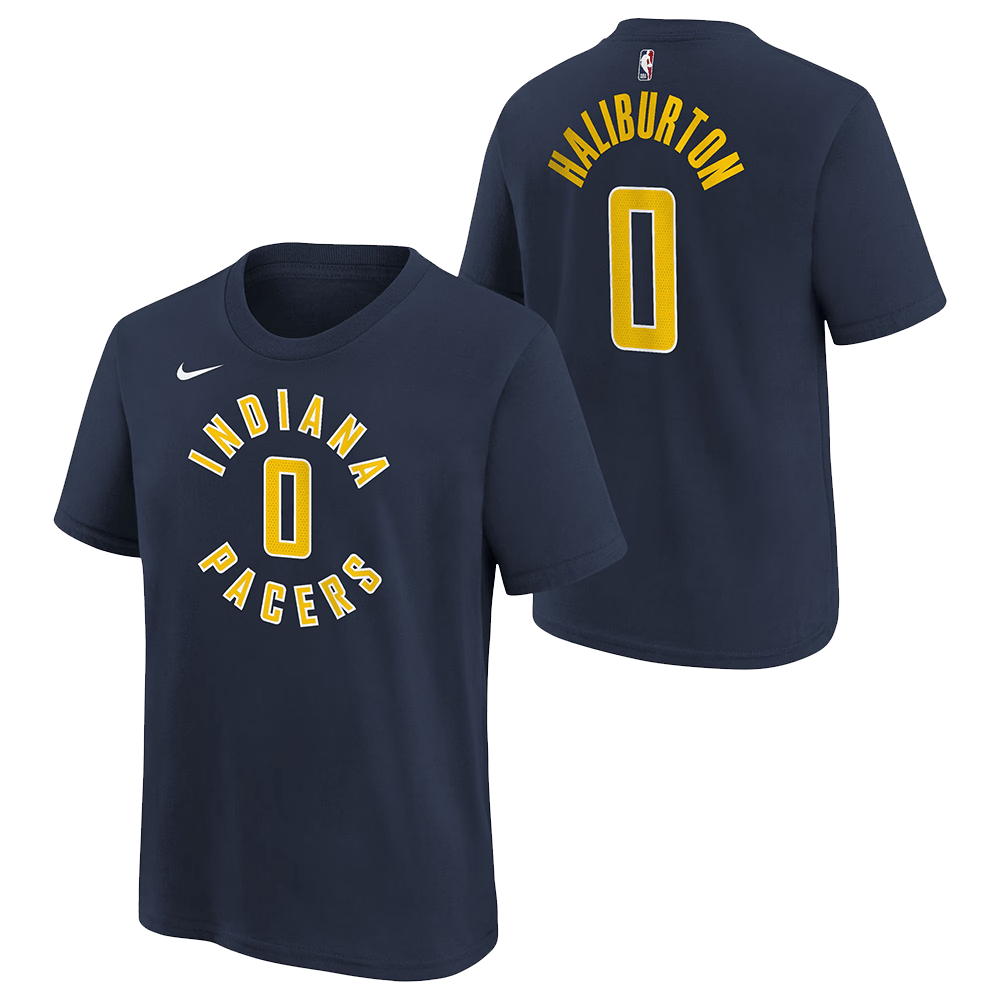 Custom Pacers NBA Finals Merch Indiana Pacers Tyrese Haliburton Navy T-Shirt Fathers Day Gifts-1