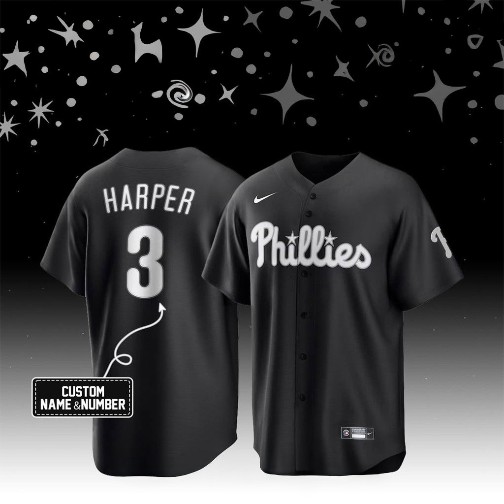Custom Philadelphia Phillies Black Lights Out 2025 Special Baseball Jersey Phillies Merch-1