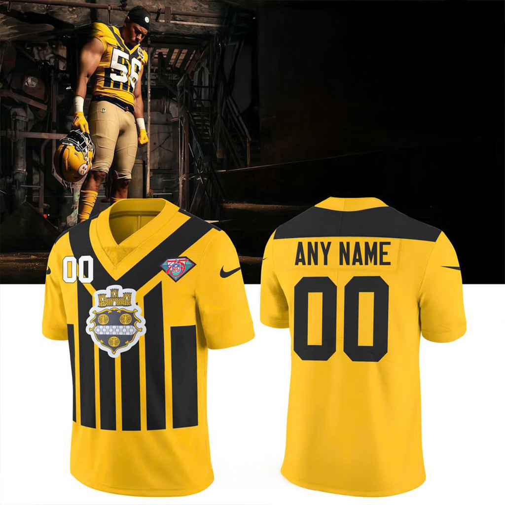 Custom Pittsburgh Steelers 1994 Gold Throwback Steel City Legacy Football Jersey Steelers Merch-1