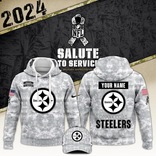 Custom Pittsburgh Steelers Arctic Camo 2024 Salute to Service Club Hoodie Best Football Gifts-1