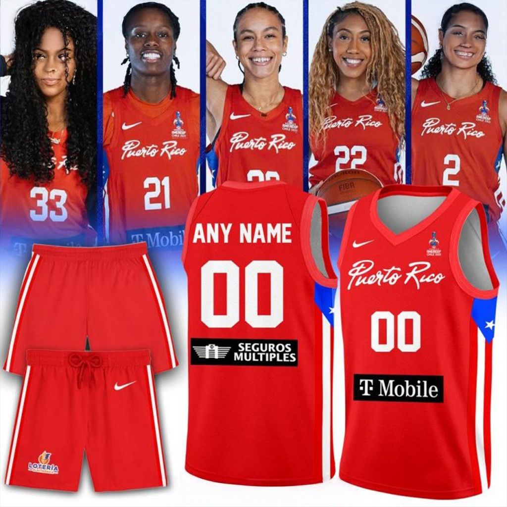 Custom Puerto Rico Women's Americup Chile 2025 Red Basketball Jersey Gifts For Girlfriend-1