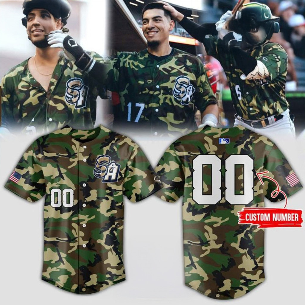 Custom San Antonio Missions 2025 Camo Special Baseball Jersey Missions Merch Fans Gifts-1