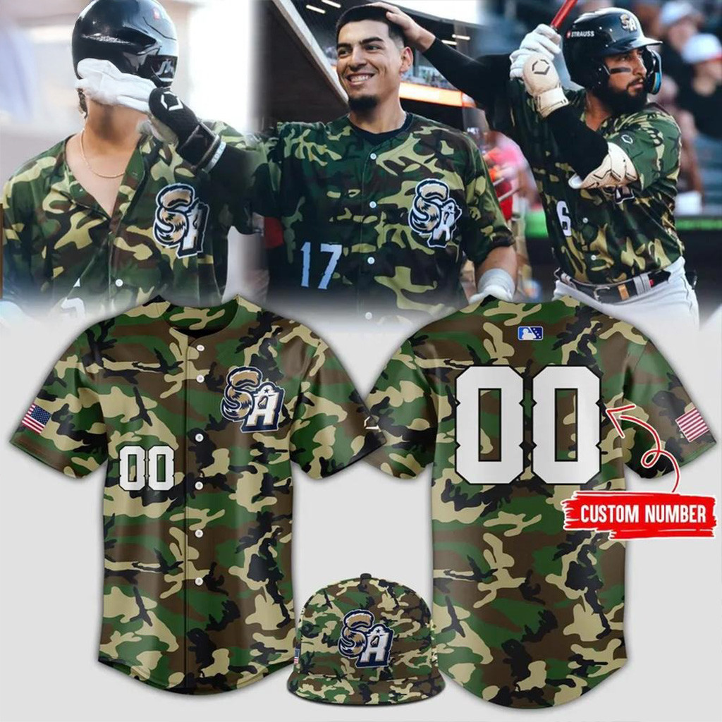 Custom San Antonio Missions Camouflage Baseball Jersey Missions Merch Gifts For Baseball Fans-1