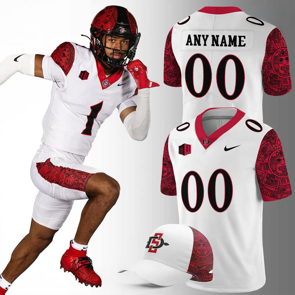 Custom San Diego State Special New Football Jersey White Fan Merch Gifts For Son-1