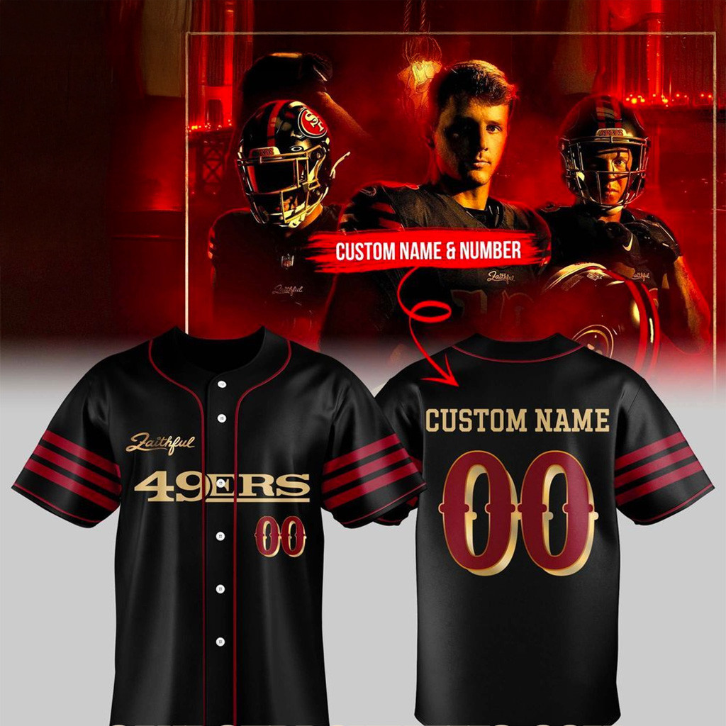 Custom San Francisco 49ers 2025 Baseball Jersey 49ers Merch Gifts For Fan-1