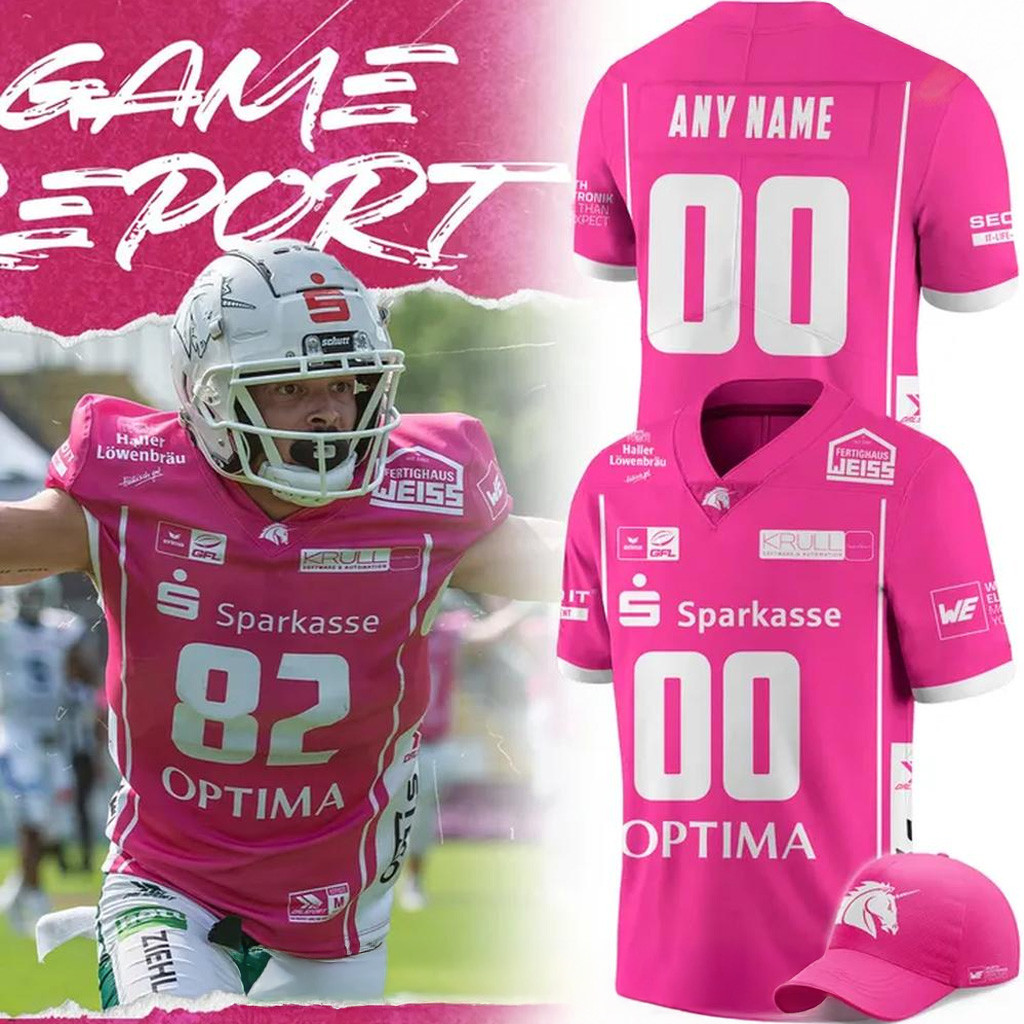 Custom Schwabisch Hall Unicorns Pink Bowl Limited Football Jersey 2025 Gifts For Fans-1