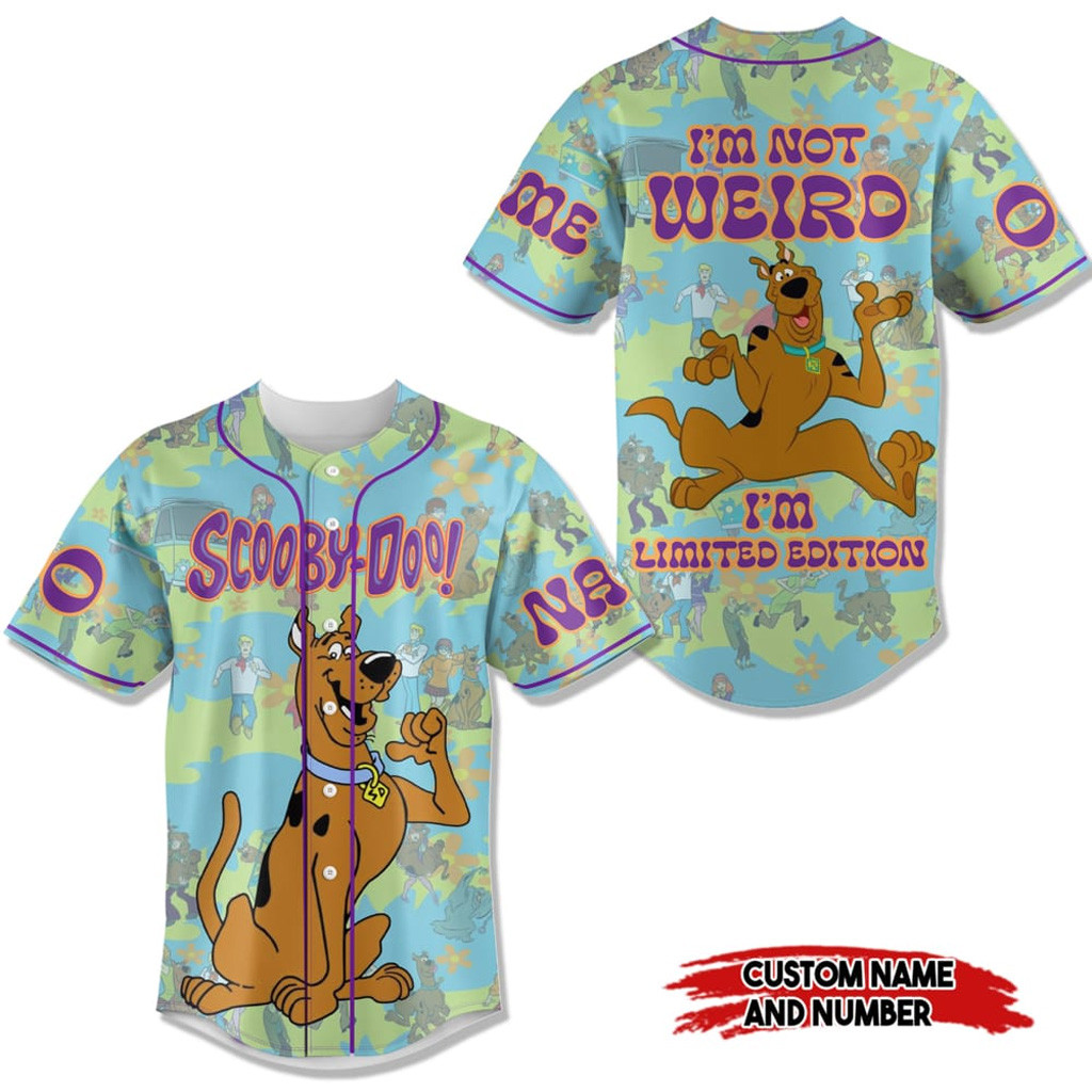 Custom Scooby Doo I'm Not Weird Baseball Jersey Funny Gifts For Friends-1