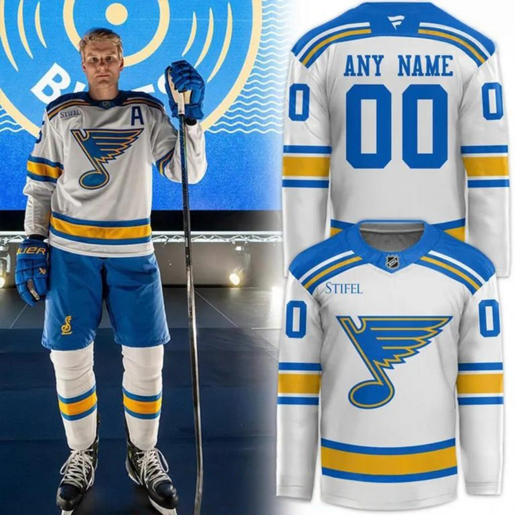Custom St Louis Blues New 2025 White Hockey Jersey St Louis Blues Merch Gifts For Fans-1