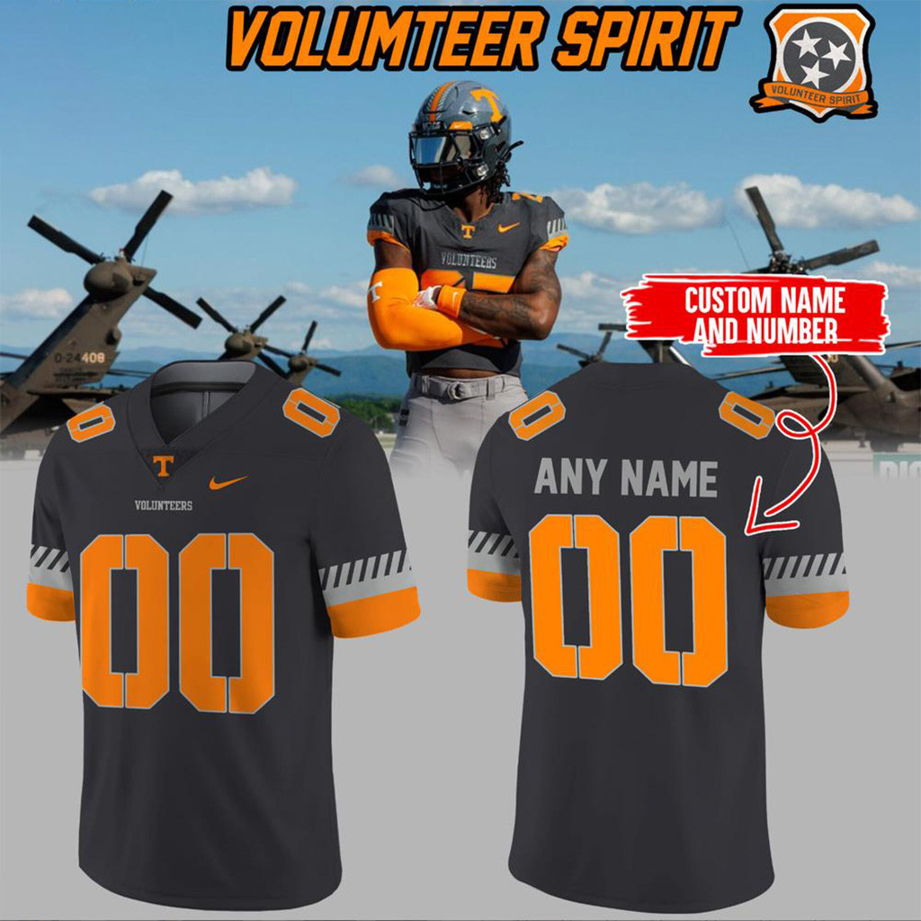 Custom Tennessee Volunteers Smokey Grey Volunteer Spirit Football Jersey Volunteers Merch-1