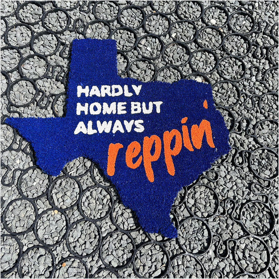 Custom Texas Hardly Home But Always Reppin Doormat Great Gifts For Family Gifts For Friends-1