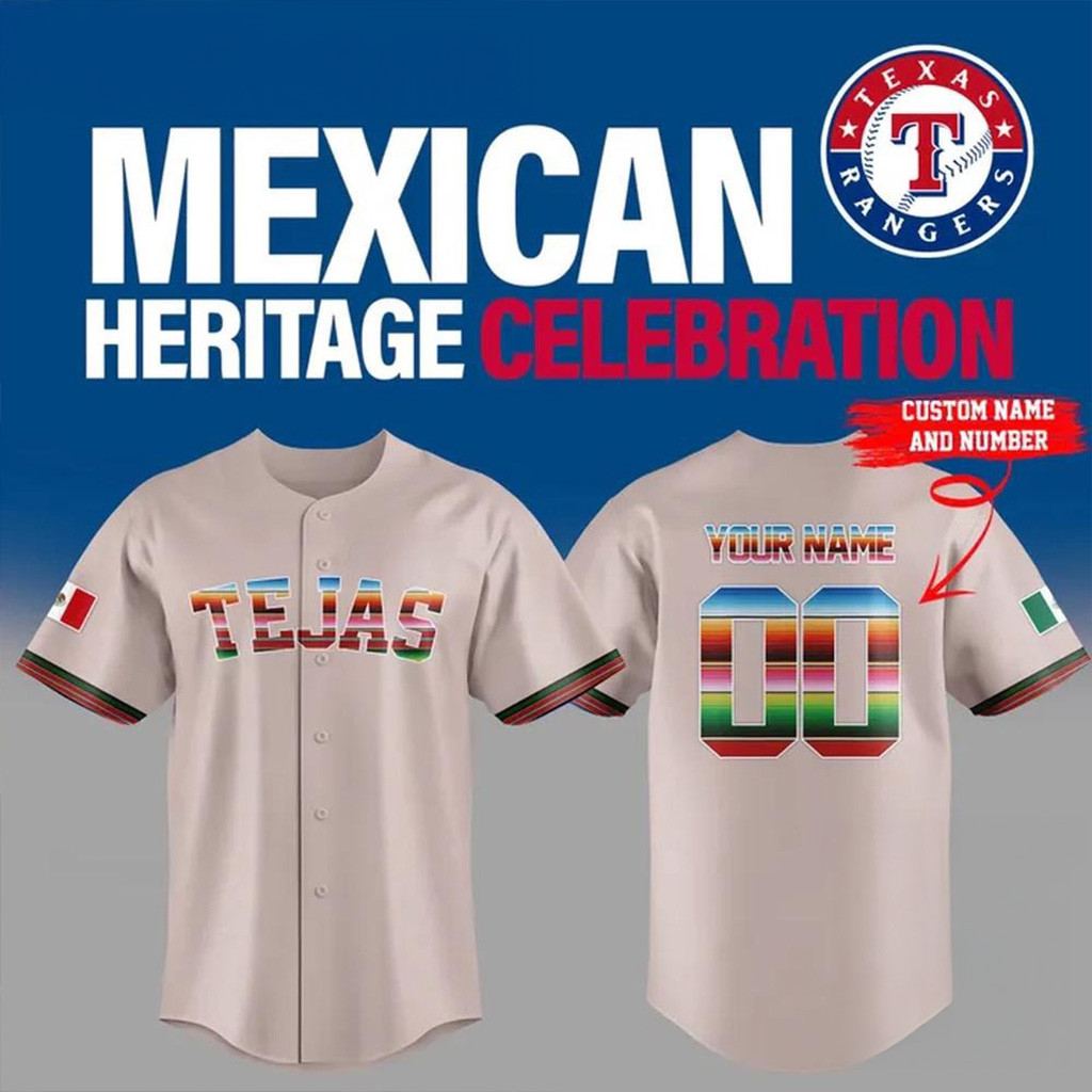 Custom Texas Rangers Mexican Heritage Celebration 2025 Jersey-1