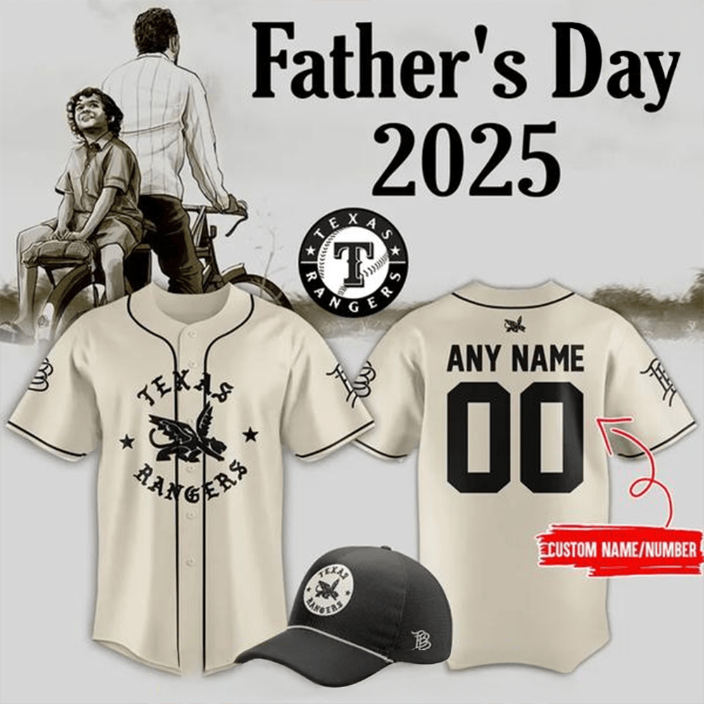 Custom Texas Rangers x 2025 Branded Bills Father's Day Baseball Jersey Texas Rangers Merch-1 Custom Texas Rangers x 2025 Branded Bills Father's Day Baseball Jersey Texas Rangers Merch-1