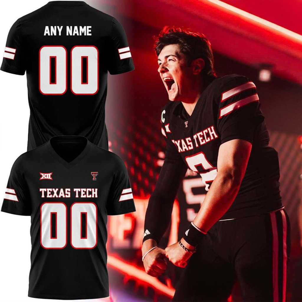Custom Texas Tech Red Raiders Football 2025 Special Football Jersey Presents For Football Fans-1