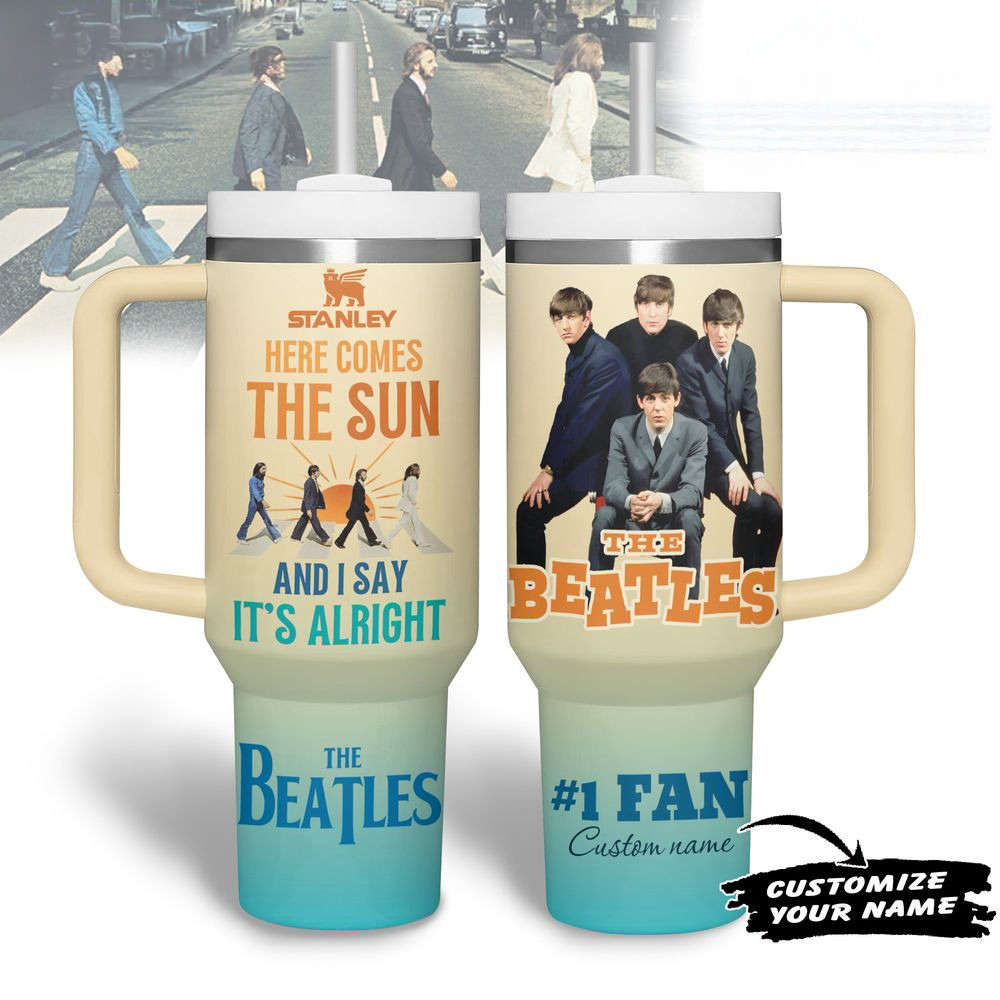 Custom The Beatles Here Comes The Sun Stanley Tumbler The Beatles Merch Gifts For Band Fans-1