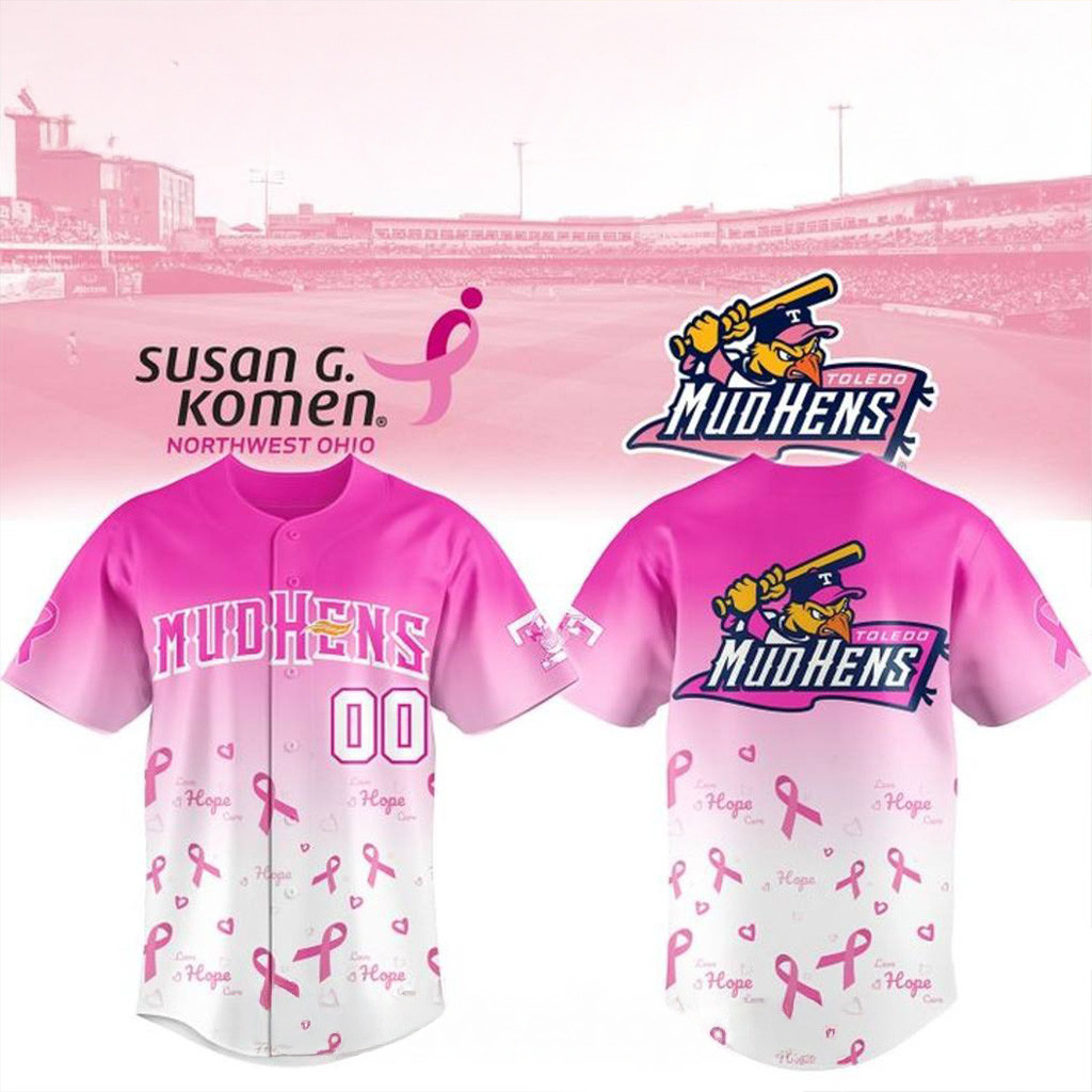 Custom Toledo Mud Hens 2025 Pink In The Park Jersey Hens Merch Gifts For Wife-1