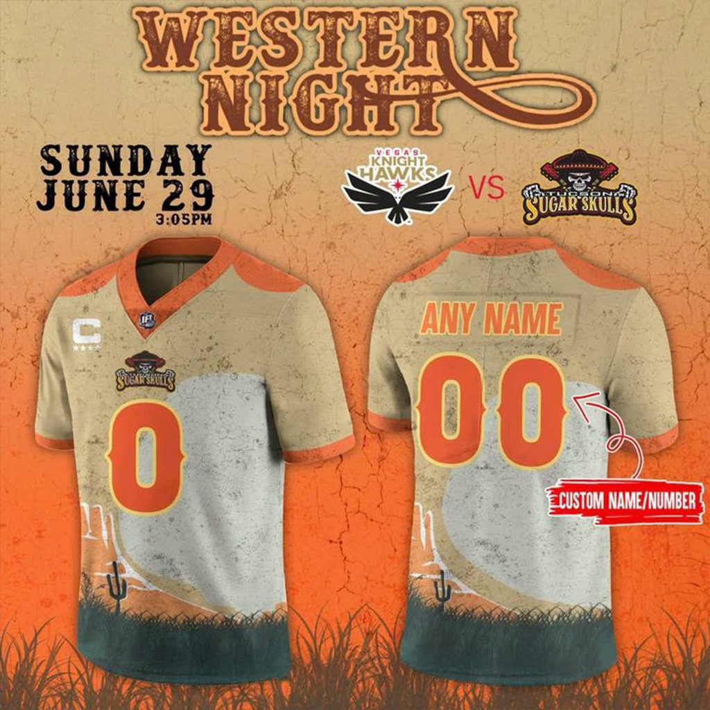 Custom Tucson Sugar Skulls x 2025 Western Night Football Jersey Gifts For Football Fan-1