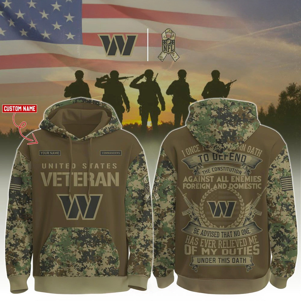 Custom Washington Commanders Happy Veterans Day Night Game Hoodie Washington Commanders Merch-1