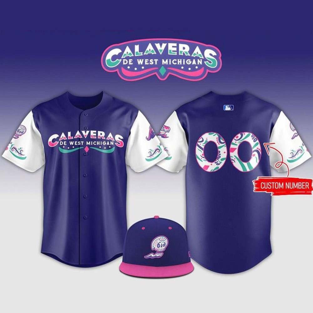Custom West Michigan Whitecaps Calaveras New Look 2025 Baseball Jersey Gifts For Husband-1