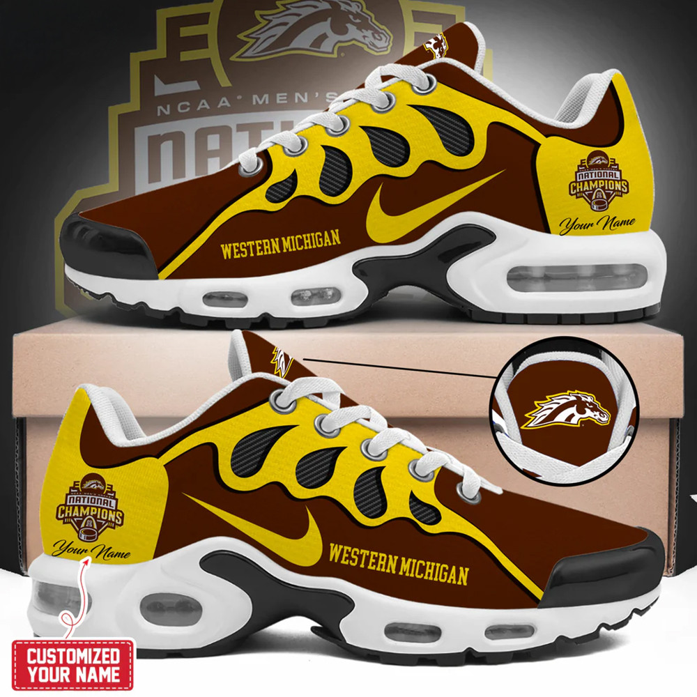 Custom Western Michigan Broncos 2025 NCAA Frozen Four Men's Ice Hockey National Champions Shoes-1