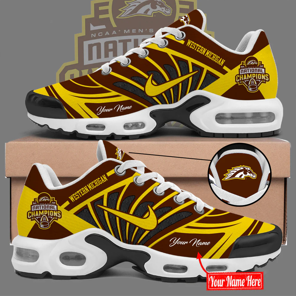 Custom Western Michigan Broncos 2025 NCAA Frozen Four Men's Ice Hockey Shoes Fans Gifts-1