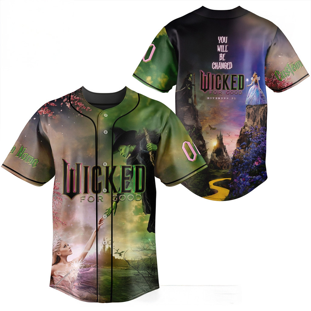 Custom Wicked For Good Baseball Jersey Gifts For Halloween-1
