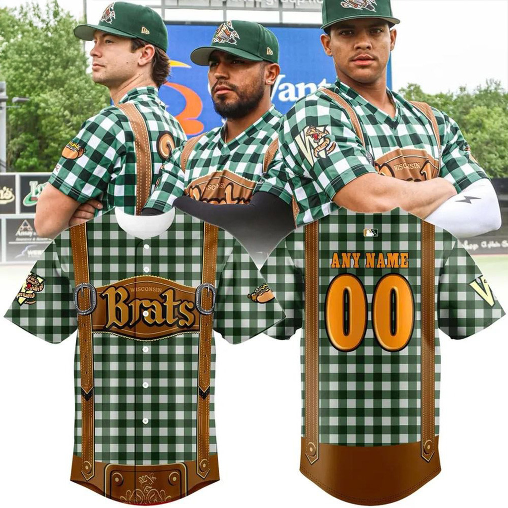 Custom Wisconsin Flying Brats Baseball Jersey Brats Merch Gifts For Baseball Fans-1