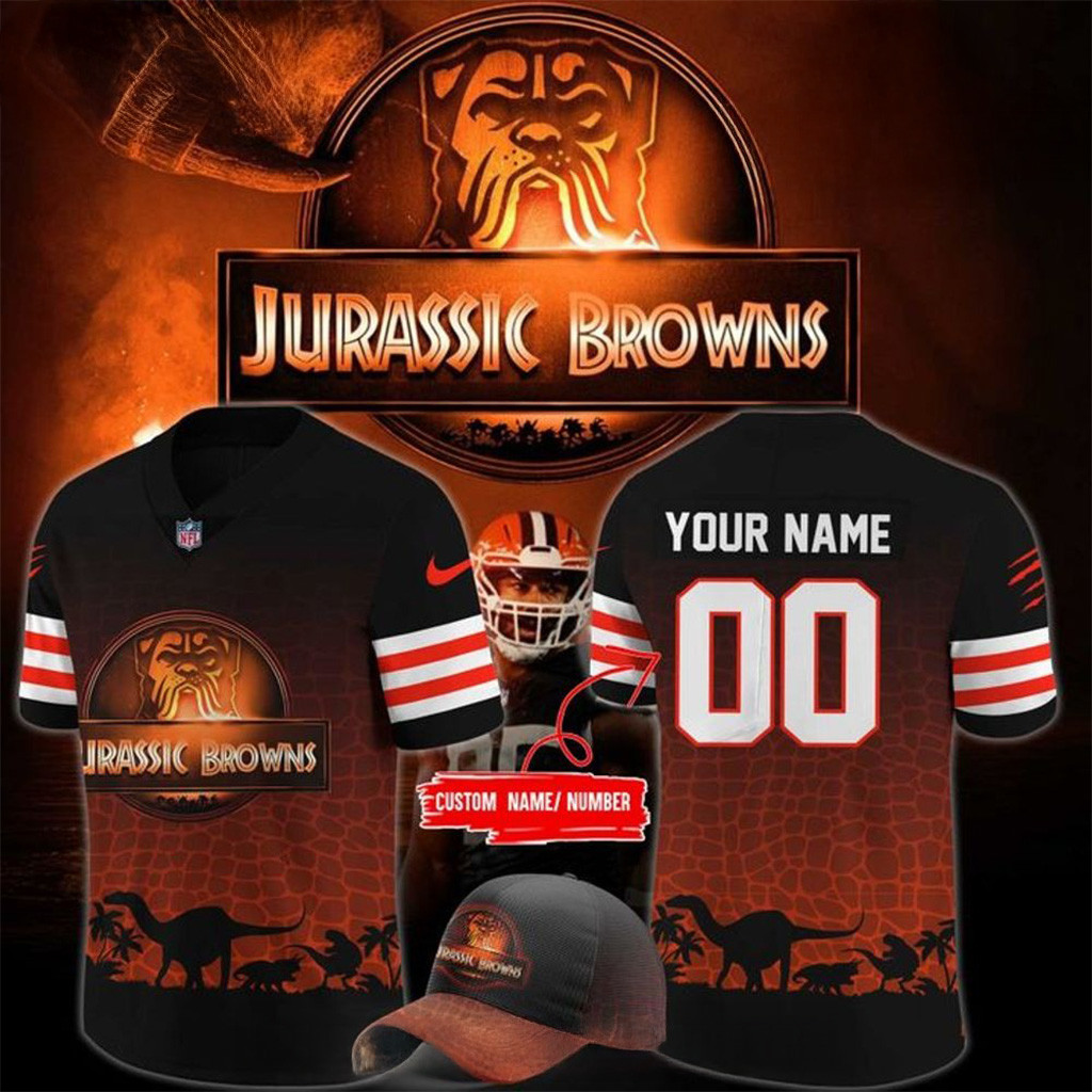 Customized Cleveland Browns x Jurassic Park 2025 Football Jersey Cleveland Browns Merch-1