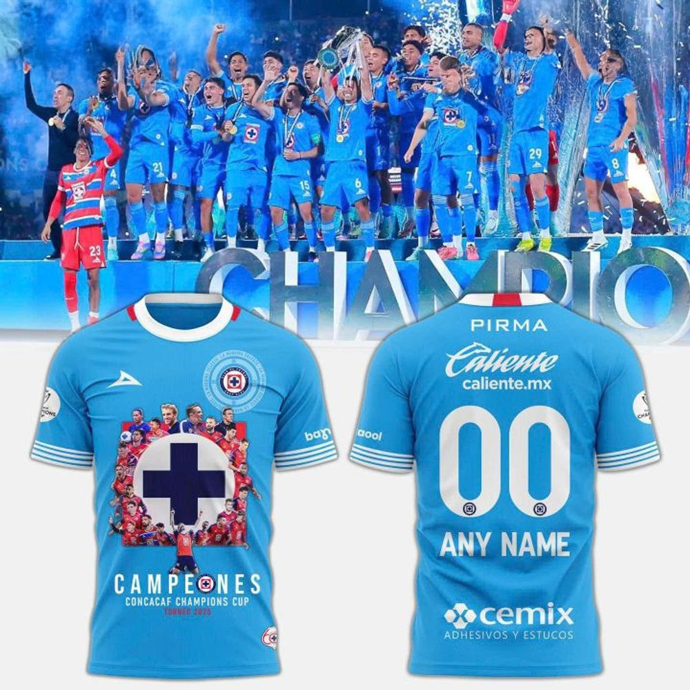 Customized Cruz Azul Football Campeones Concacaf Champions Cup Torneo 2025 Shirt Fans Gifts-1