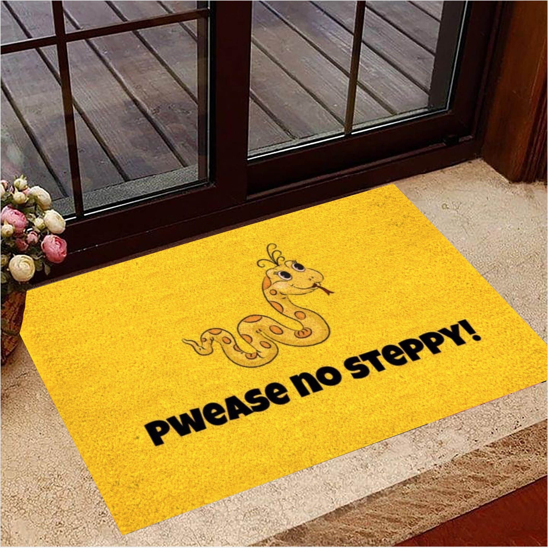Cute Snake Pwease No Steppy Doormat Inside Door Mats Home Decor Gifts For Aunt Gifts For Fans-1