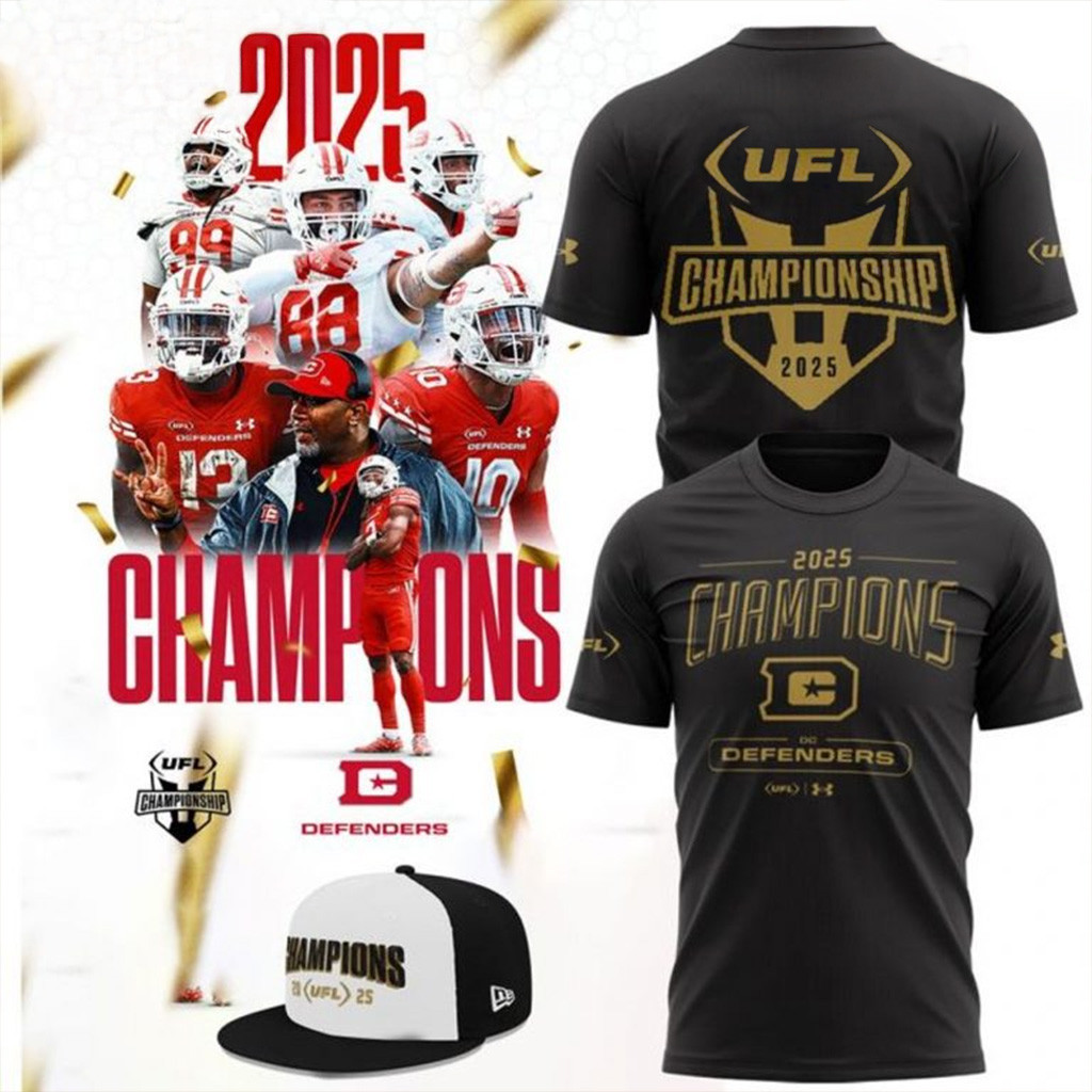 DC Defenders 2025 UFL Champions Shirt DC Defenders Merch Gifts For Football Fan-1