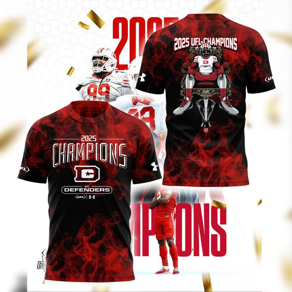 DC Defenders x 2025 UFL Champions Shirt DC Defenders Merch Gifts For Dad-1