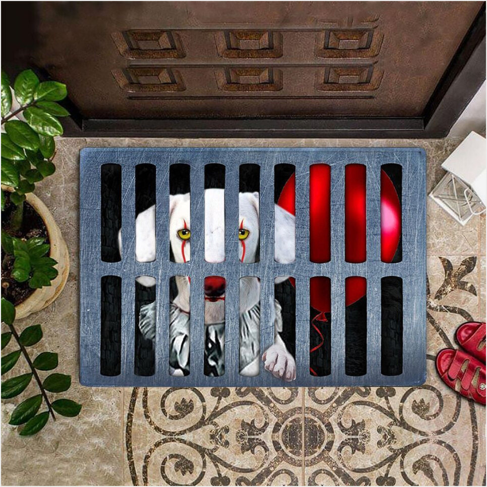 Dachshund Halloween Doormat Dachshund Clown Parody Halloween Welcome Mat Floor Decor-1