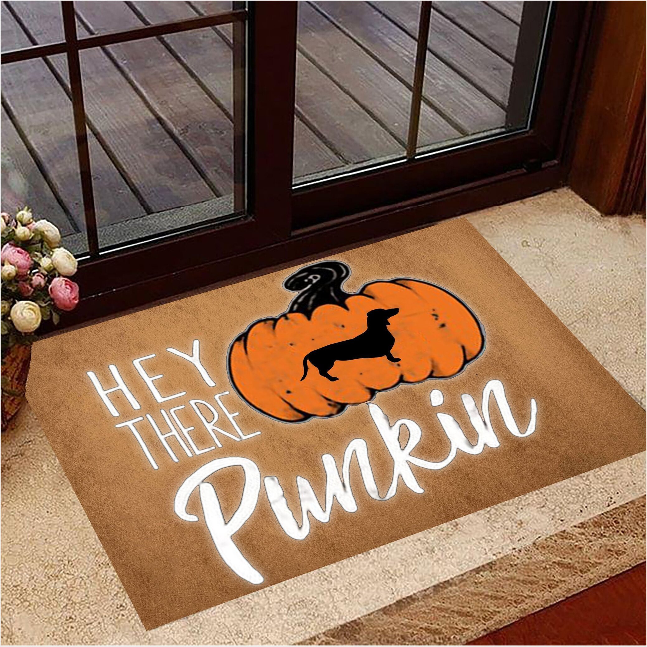 Dachshund Hey There Pumpkin Doormat Thanksgiving Doormat Gifts For Dachshund Lovers-1 Dachshund Hey There Pumpkin Doormat Thanksgiving Doormat Gifts For Dachshund Lovers-1