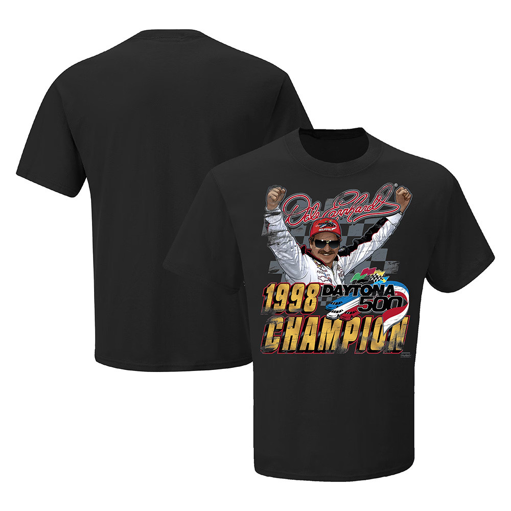 Dale Earnhardt Shirt Dale Earnhardt Merch Checkered Flag 1998 Daytona 500 Champion Legend T-Shirt-1