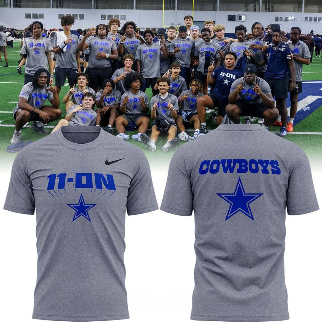 Dallas Cowboys 11On Grey Shirt Dallas Cowboys Merch Gifts For Dad-1