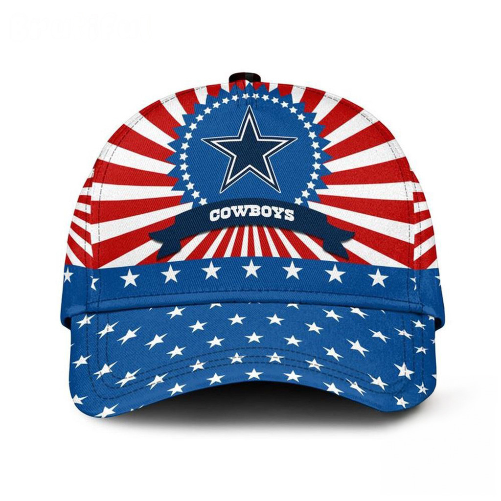 Dallas Cowboys American Flag Pattern Independence Day Hat Dallas Cowboys Merch Dad Gifts-1