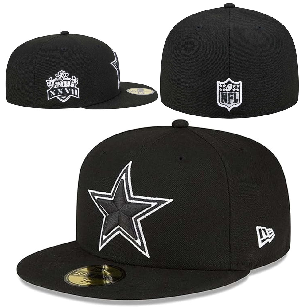 Dallas Cowboys New Era Super Bowl Side Patch XXVII 59FIFTY Hat Gifts For Football Fan-1