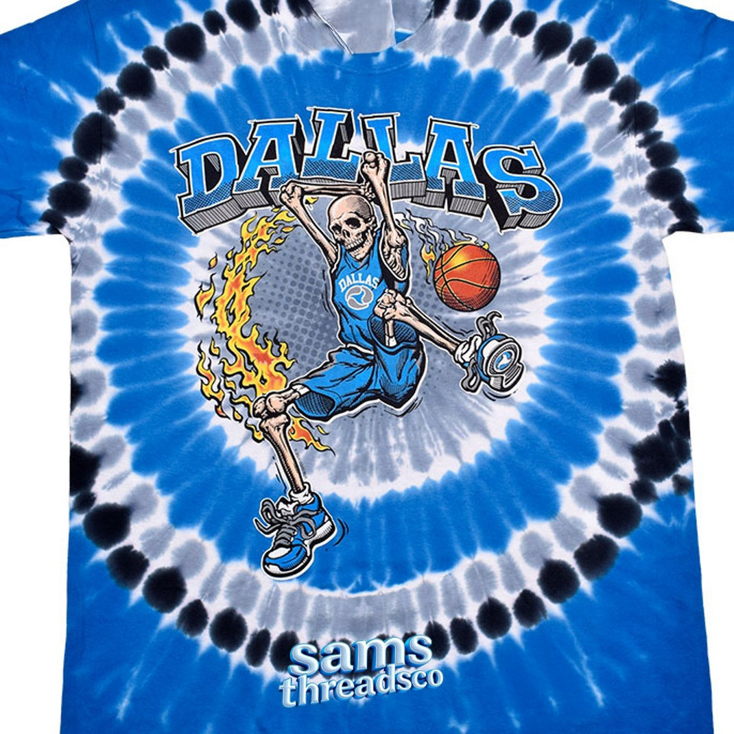 Dallas Dunker Basketball Skeleton Tie Dye Shirt Best Gifts For Basketball Lovers-1