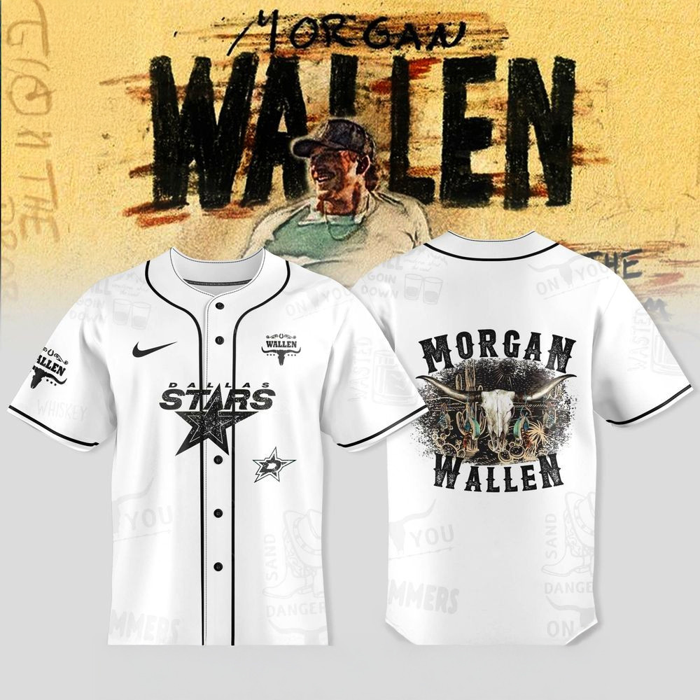 Dallas Stars X Morgan Wallen Tour Merch 2025 Jersey Dallas Stars Merch Fans Gifts-1