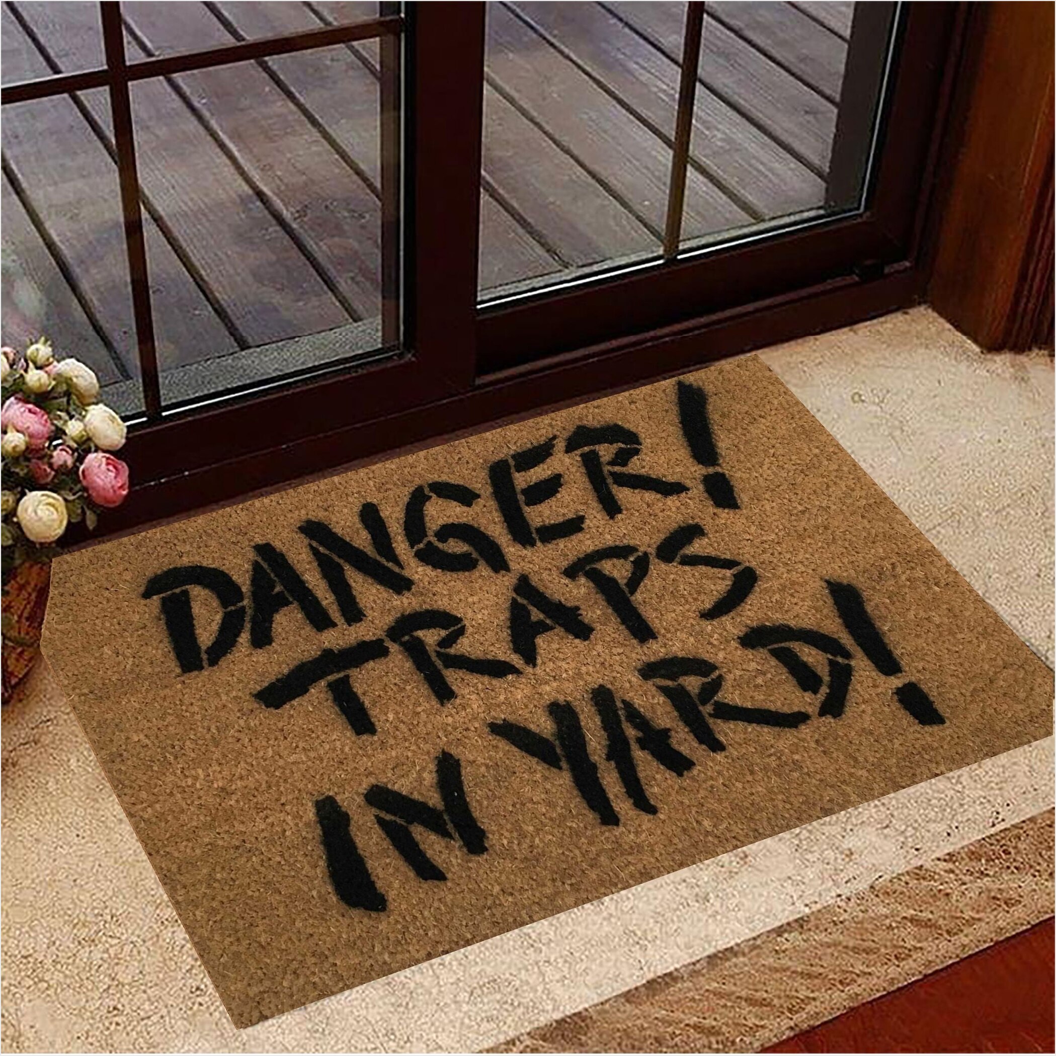 Danger Traps In My Yard Halloween Doormat With Funny Sayings Halloween Items House Decor-1 Danger Traps In My Yard Halloween Doormat With Funny Sayings Halloween Items House Decor-1
