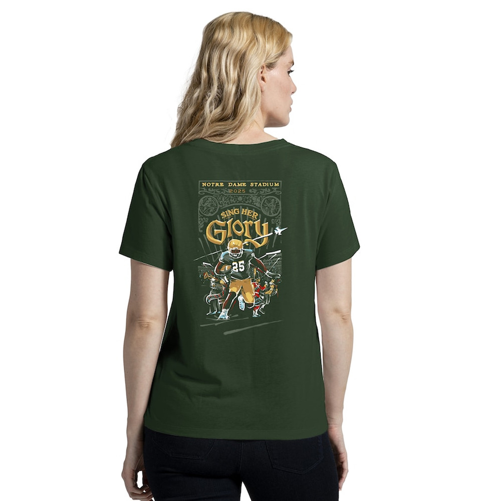 Dark Green Notre Dame Fighting Irish The Shirt 2025 V-Neck Shirt For Women Football Fan Gift Ideas-1