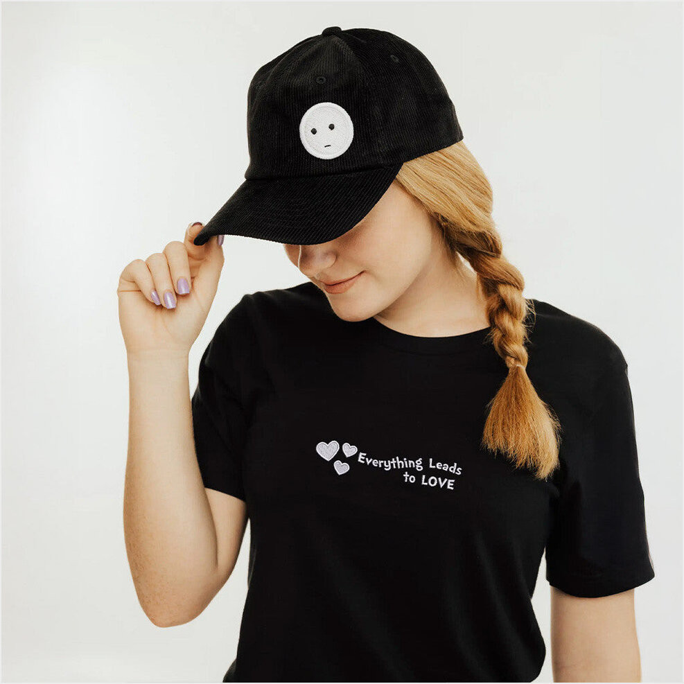 Date Everything Merch Embroidered Everything Leads To Love Black T-Shirt Gifts For Girlfriend-1