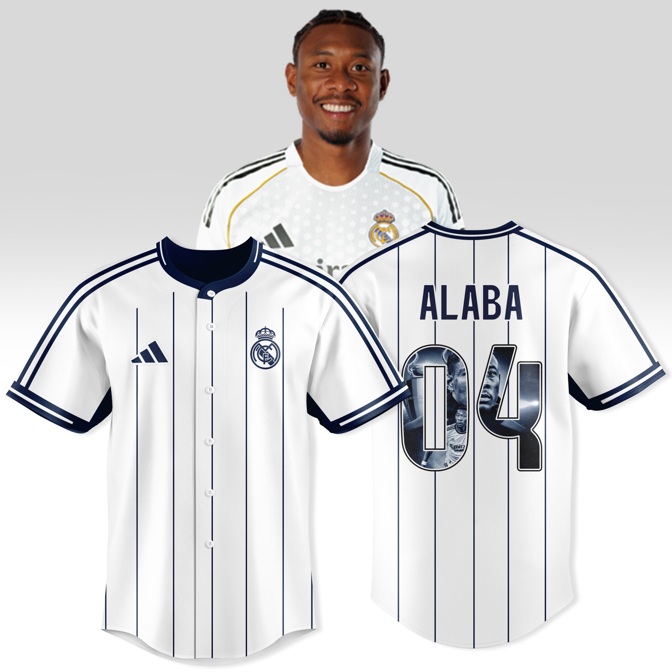 David Alaba 04 Real Madrid Personalized Baseball Jersey For Fans-1
