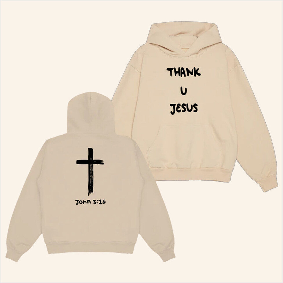 Daydrian Harding Merch Thank U Jesus Sand Hoodie Gifts For Christian Gifts For Best Friend-1