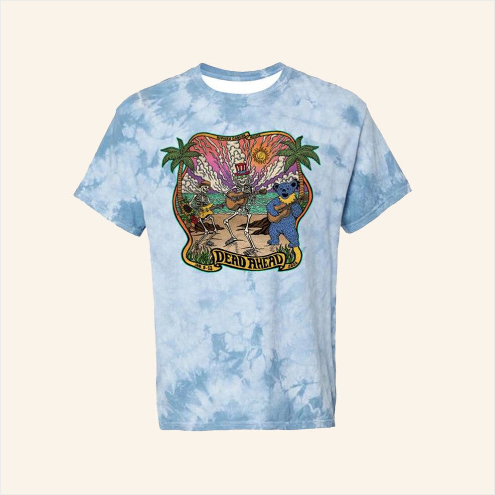 Dead Ahead Festival Merch Tie Dye Guitar Trio T-Shirt Gifts For Brother Gifts For Best Friend-1