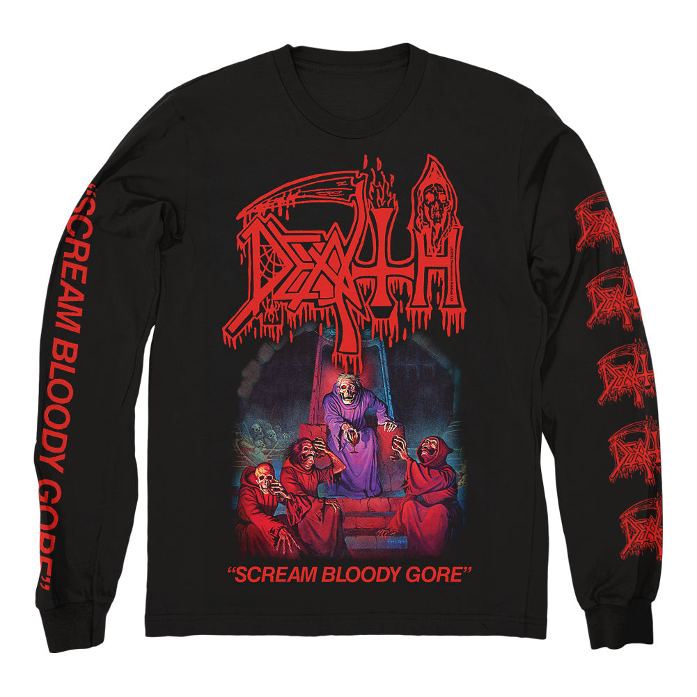Death Merch Scream Bloody Gore Long Sleeve Shirt Death Shirt Father's Day Gifts For Metal Music Lovers-1