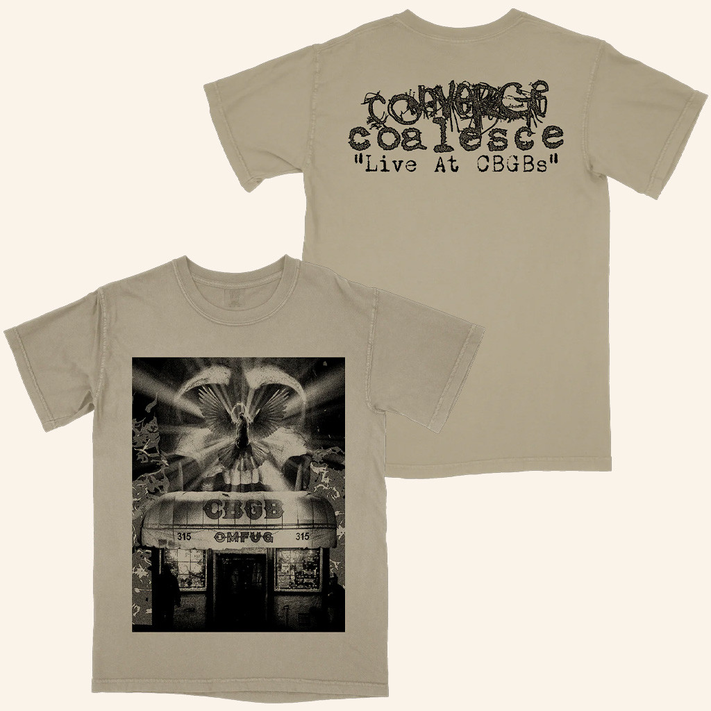 Deathwish Inc Store Merch Converge & Coalesce Live At Cbgbs Dove Premium Sandstone Shirt-1