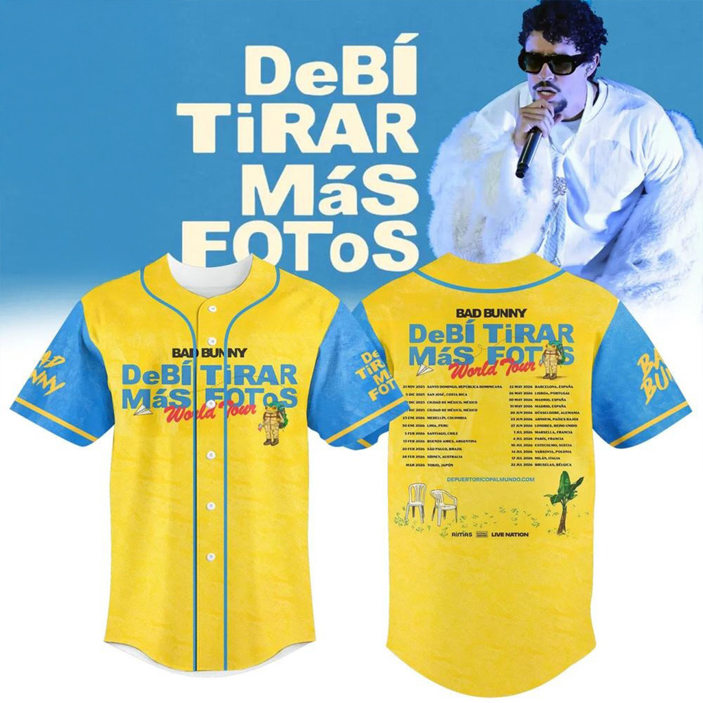 Debi Tirar Mas Fotos World Tour Bad Bunny Baseball Jersey Gift Ideas For Fans-1