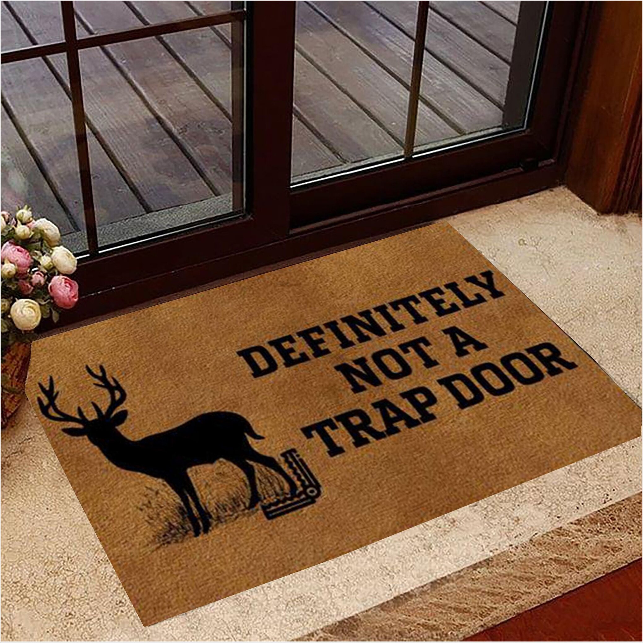 Definitely Not A Trap Door Deer Doormat Funny Doormat Sayings House Decor Gifts For Best Friend-1